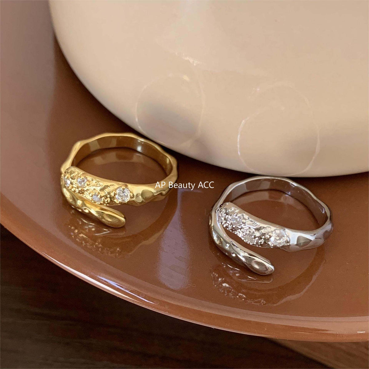 F관 - 925 실버 비정형 큐빅 오픈형 반지 [J1269] 25.12-2