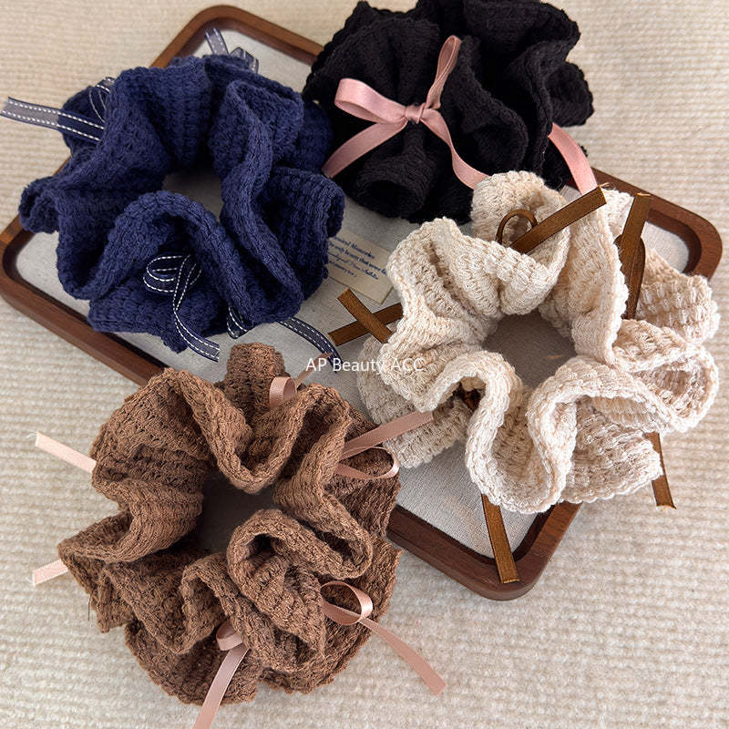 E관 - 니트 리본 디자인 곱창 헤어밴드 [27784] 25.12-2