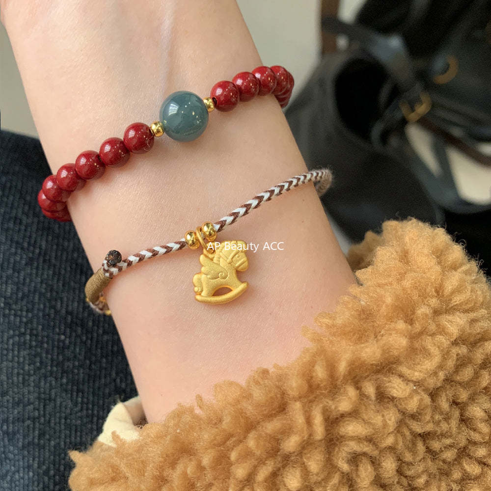 A관 - 925 실버 목마 말 펜던트 핸드메이드 스트랩 팔찌 [1630] 25.12-3