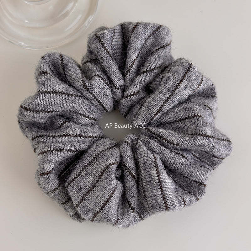 E관 - 사선 스트라이프 니트 울 머리띠 곱창 헤어밴드 [27523] 25.09-4