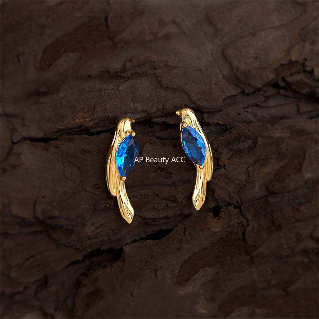 C관 - 동물 새 디자인 큐빅 925 은침 귀걸이 [7154] 25.11-4