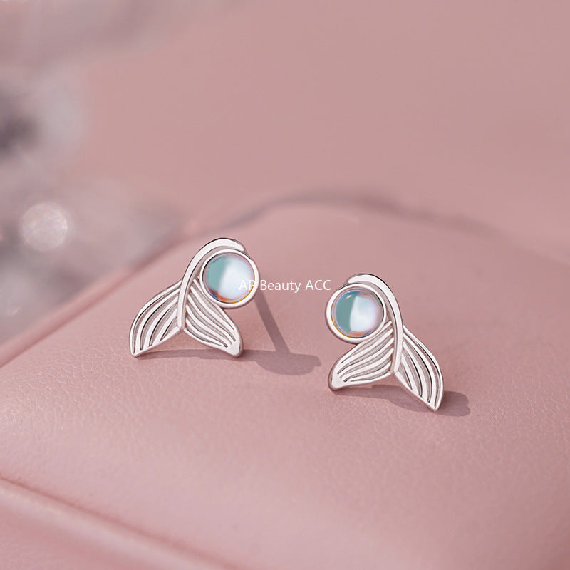 B관 - 999 실버 물고기 꼬리 디자인 귀걸이 [YC4498E_1] 25.10-3