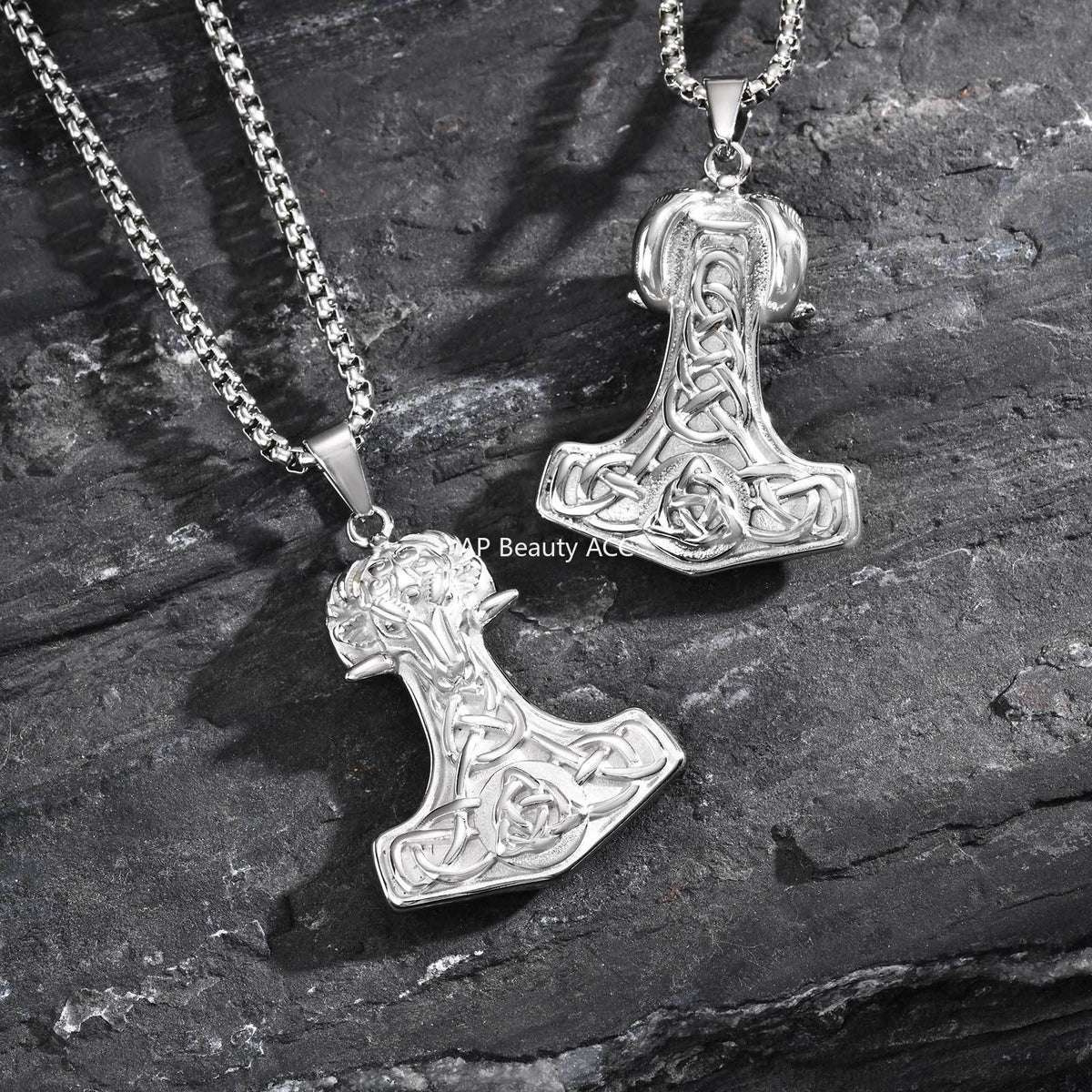 G관 - 스테인리스 바이킹 양머리 펜던트 빈티지 목걸이 [PN-2218] 25.11-1