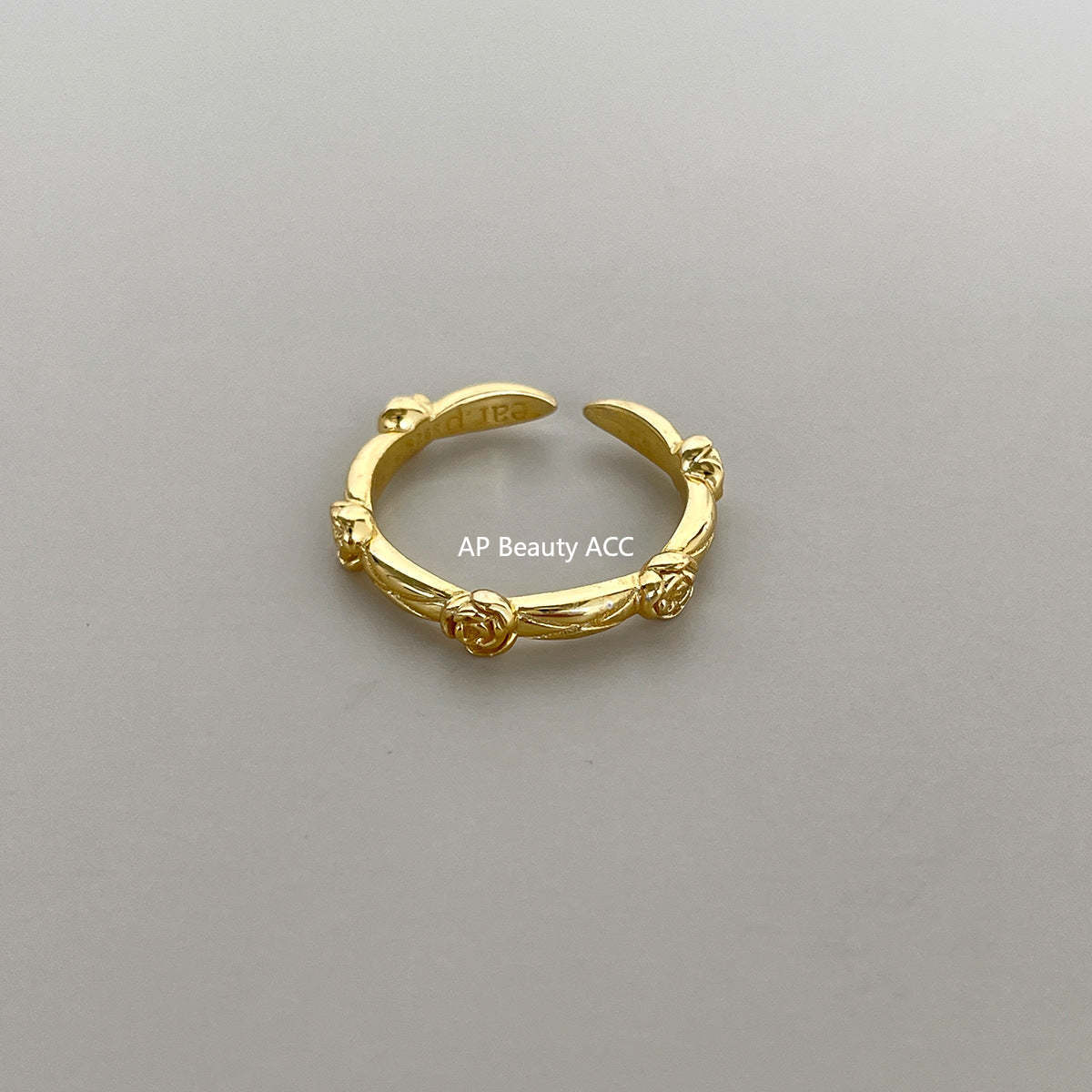 A관 - 925 실버 다이아 패턴 리본 장미 큐빅 반지 [JZ-0712] 25.10-5