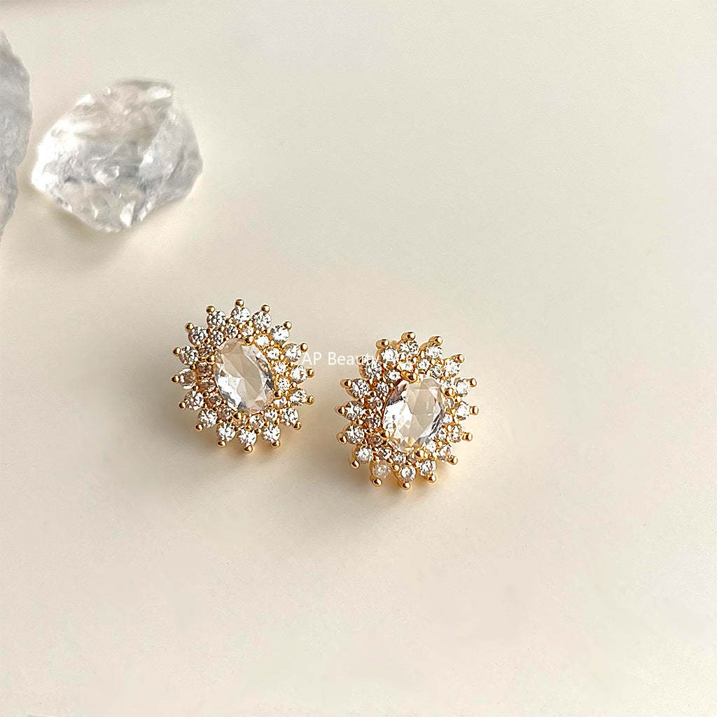 C관 - 14K 도금 타원형 기하학 심플 귀걸이 [4323] 24.06-3