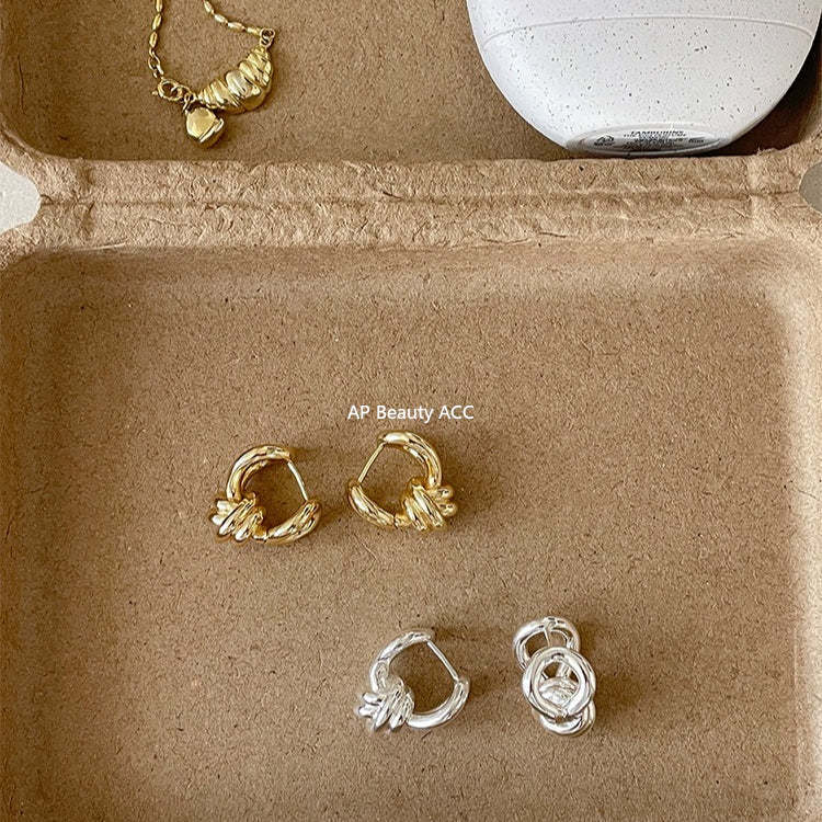 A관 - 트위스트 매듭 디자인 스터드 귀걸이 [EH-4325] 25.12-3