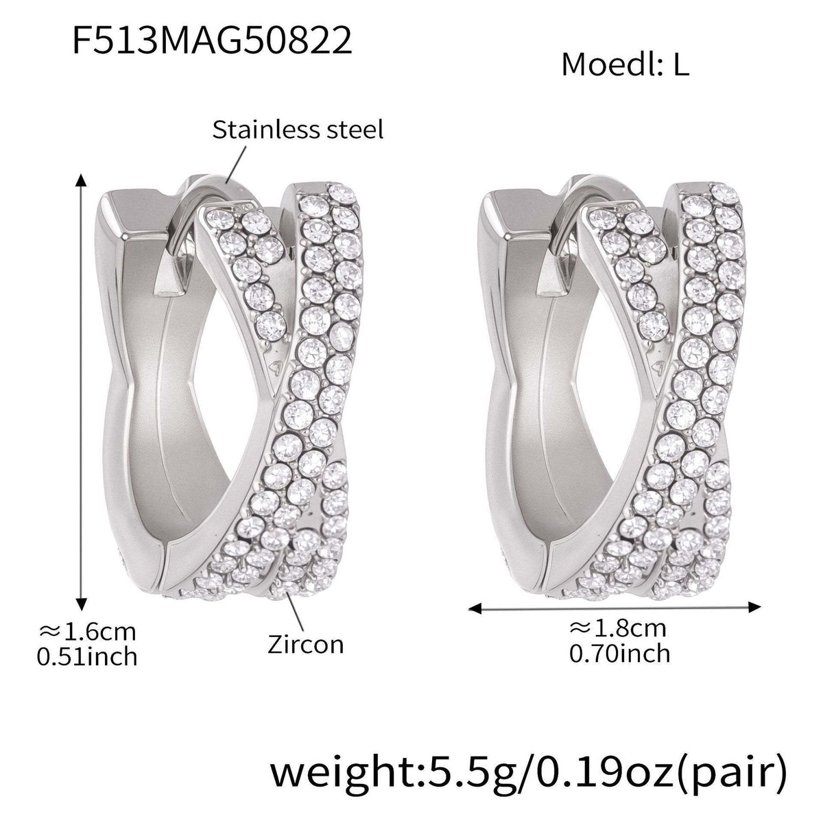 D관 - 스테인리스 스틸 18K 도금 큐빅 귀걸이 [F512-F513] 25.08-5