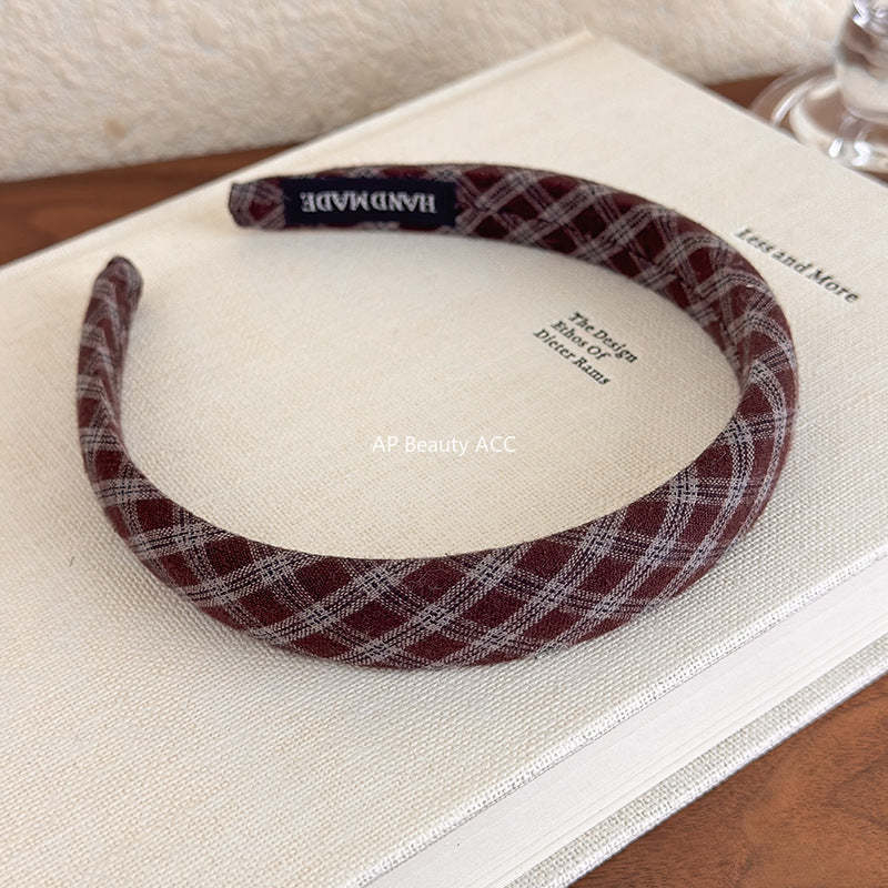 E관 - 체크 패브릭 슬림 머리띠 [27501] 25.09-4