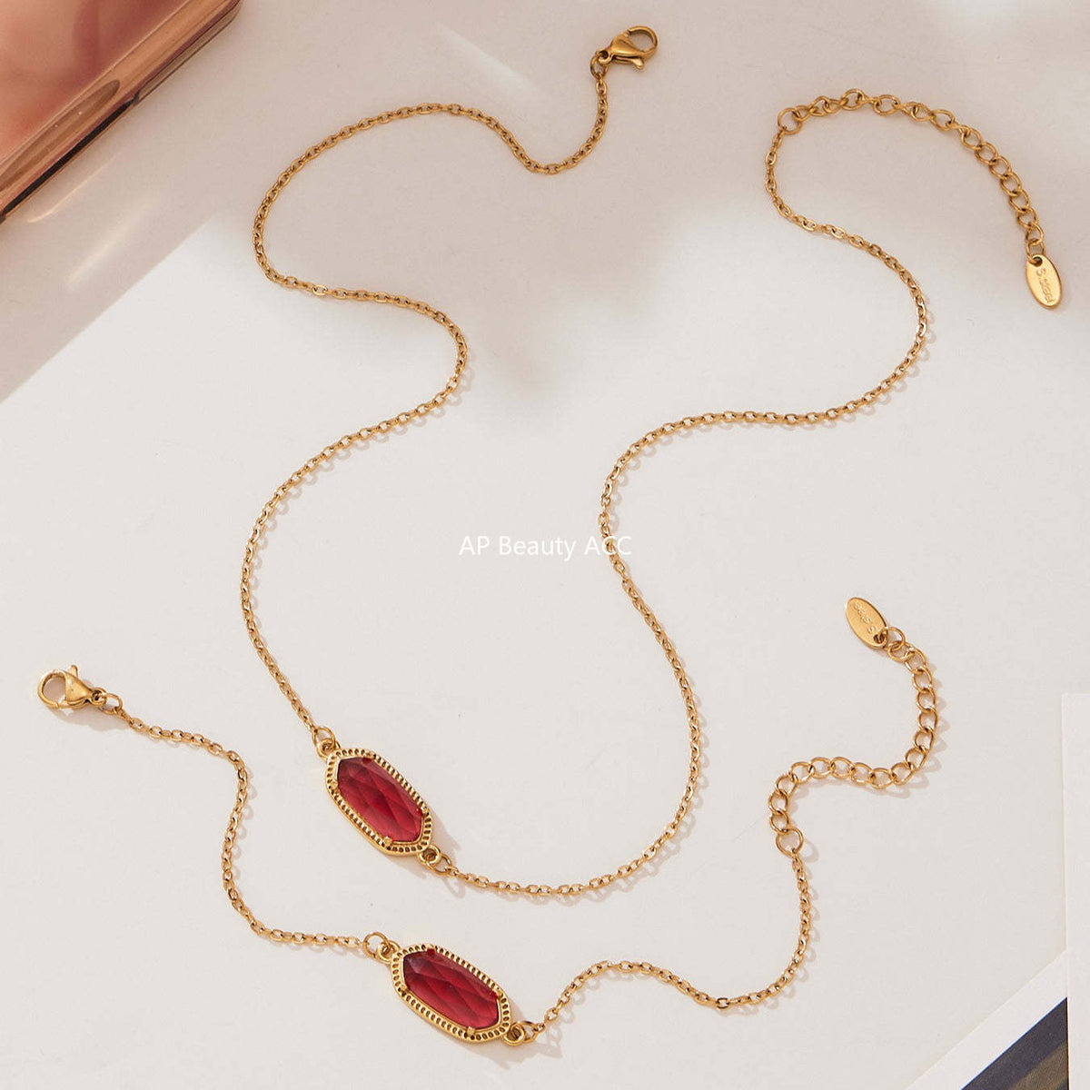 D관 - 스테인리스 스틸 크리스탈 큐브 플라워 큐빅 펜던트 목걸이 팔찌 [TXP453] 25.10-4