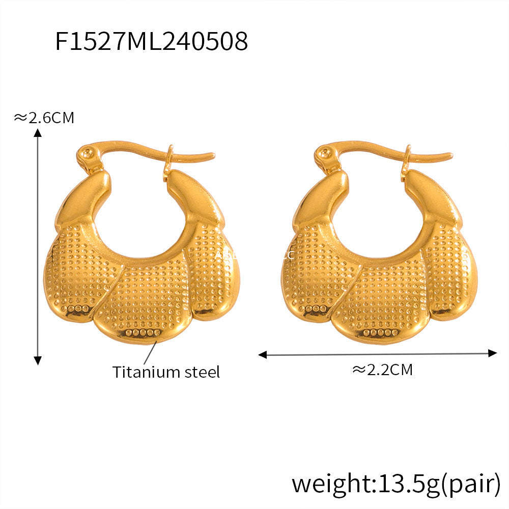 D관 - 티타늄 스틸 우아한 대리석 패턴 디자인 귀걸이 [F1527-28] 24.05-3