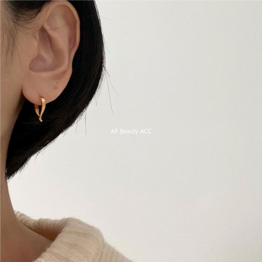 F관 - 925 실버 불규칙 곡선 링 귀걸이 [C1094] 25.10-4