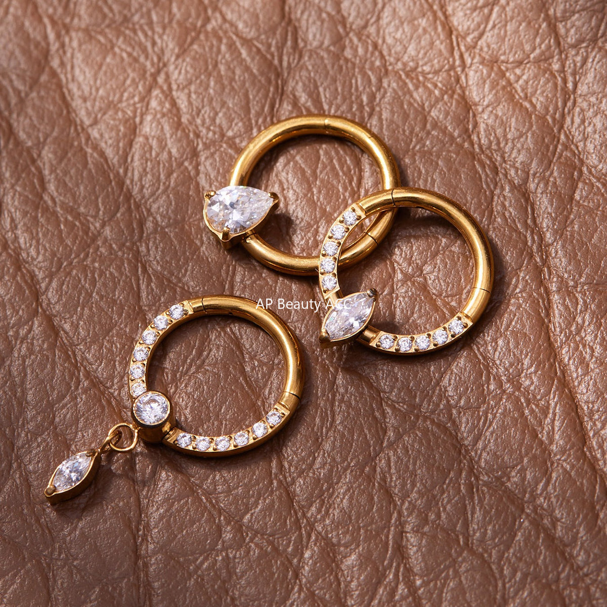 D관 - 티타늄 합금 스틸 큐빅 심리스 링 코 피어싱 [T001] 25.11-2