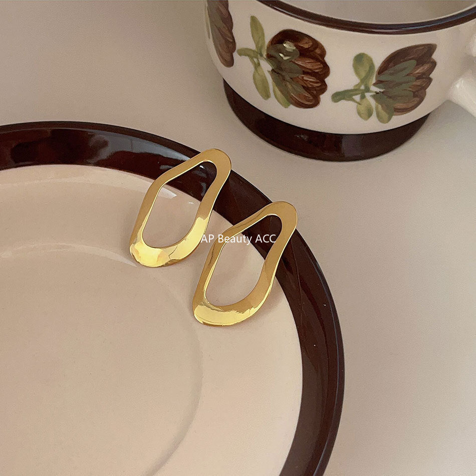 F관 - 925 실버 비정형 원형 귀걸이 [C588] 25.11-1