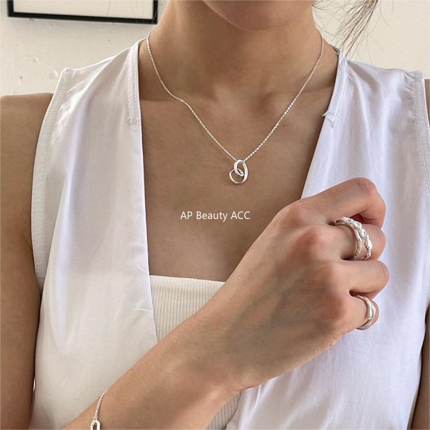 F관 - 925 실버 하트 라인 펜던트 목걸이 [B1221] 25.11-1