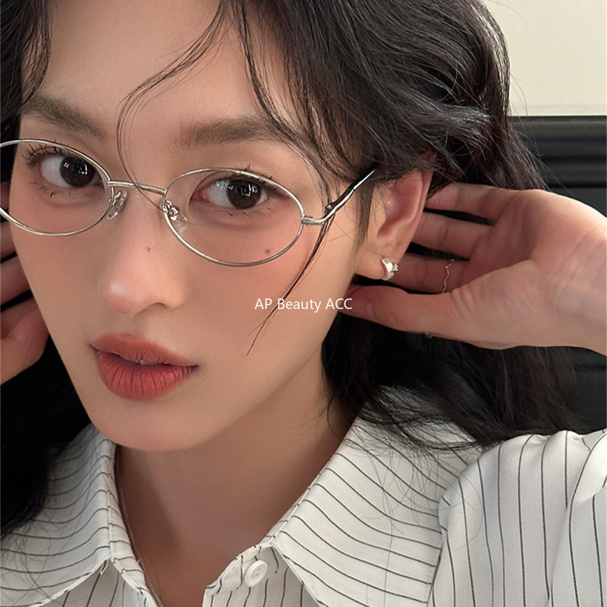 A관 - 925 은침 샌딩 큐빅 C형 스터드 귀걸이 [EH-4025] 25.10-1