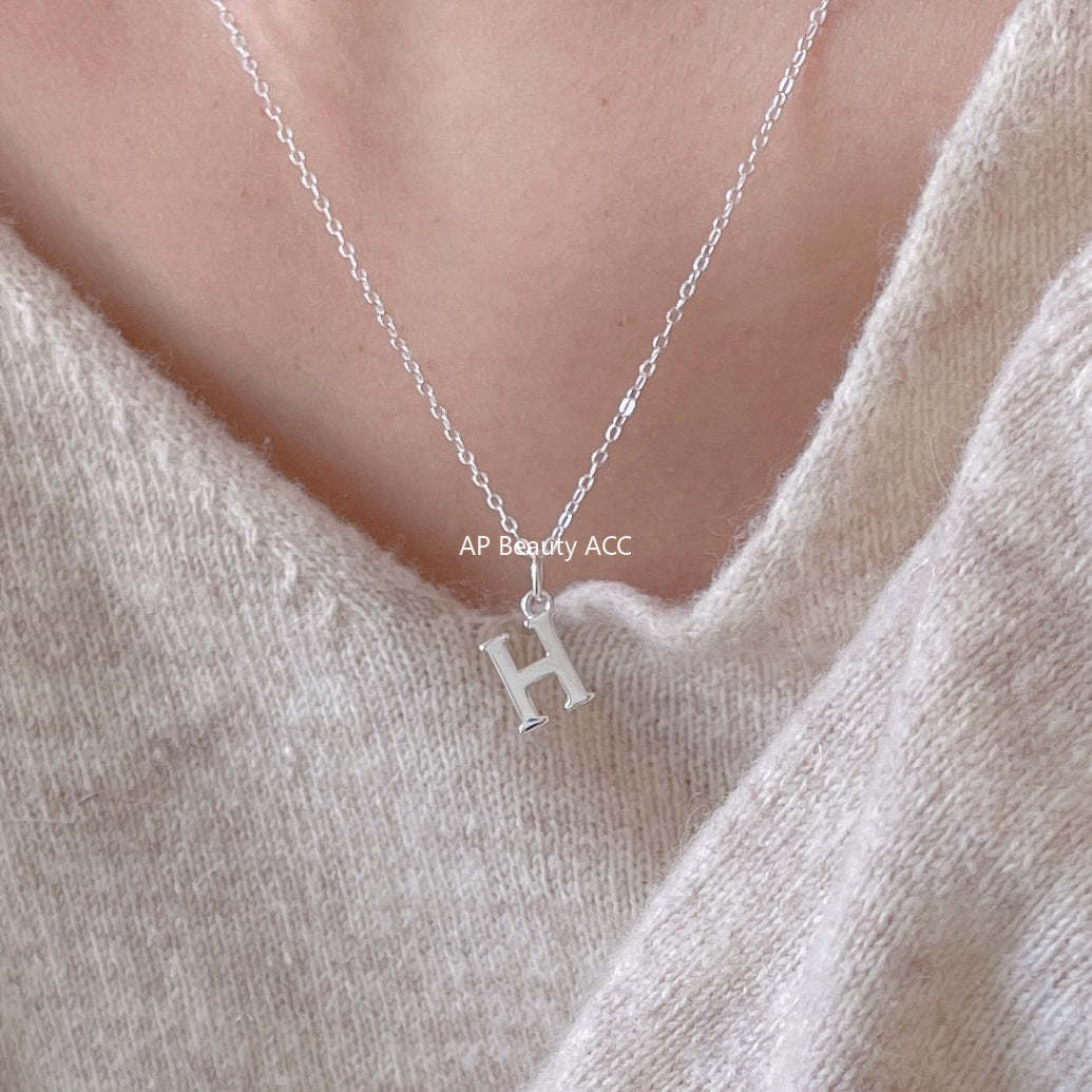 F관 - 925 실버 이니셜 H 펜던트 목걸이 [B1194] 25.12-2