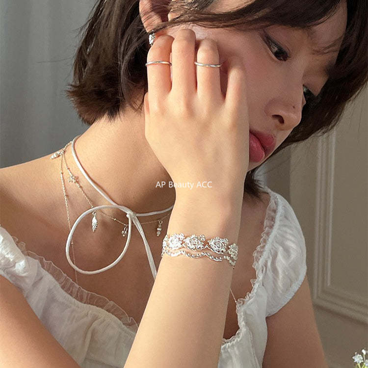 A관 - 플라워 레이스 디자인 오픈형 팔찌 [SL-486] 25.10-5