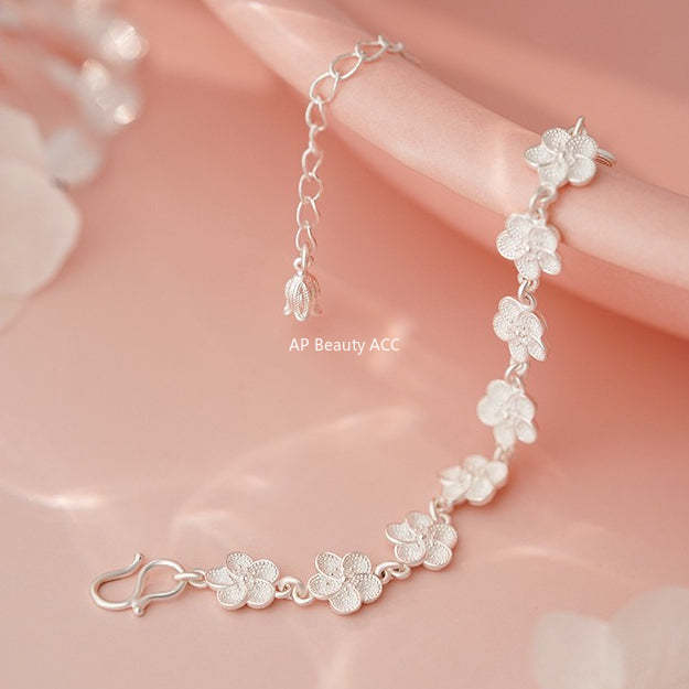 B관 - 999 실버 플라워 연결 체인 디자인 팔찌 [YC4589SL_1] 25.10-5