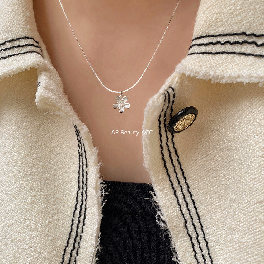 A관 - 925 실버 조각 플라워 대나무 마디 디자인 팔찌 목걸이 [1537-1538] 25.11-2