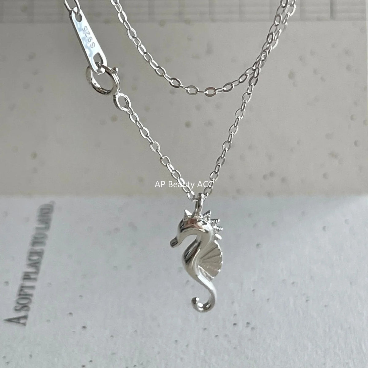 F관 - 925 실버 해마 펜던트 목걸이 [B1379] 25.10-2