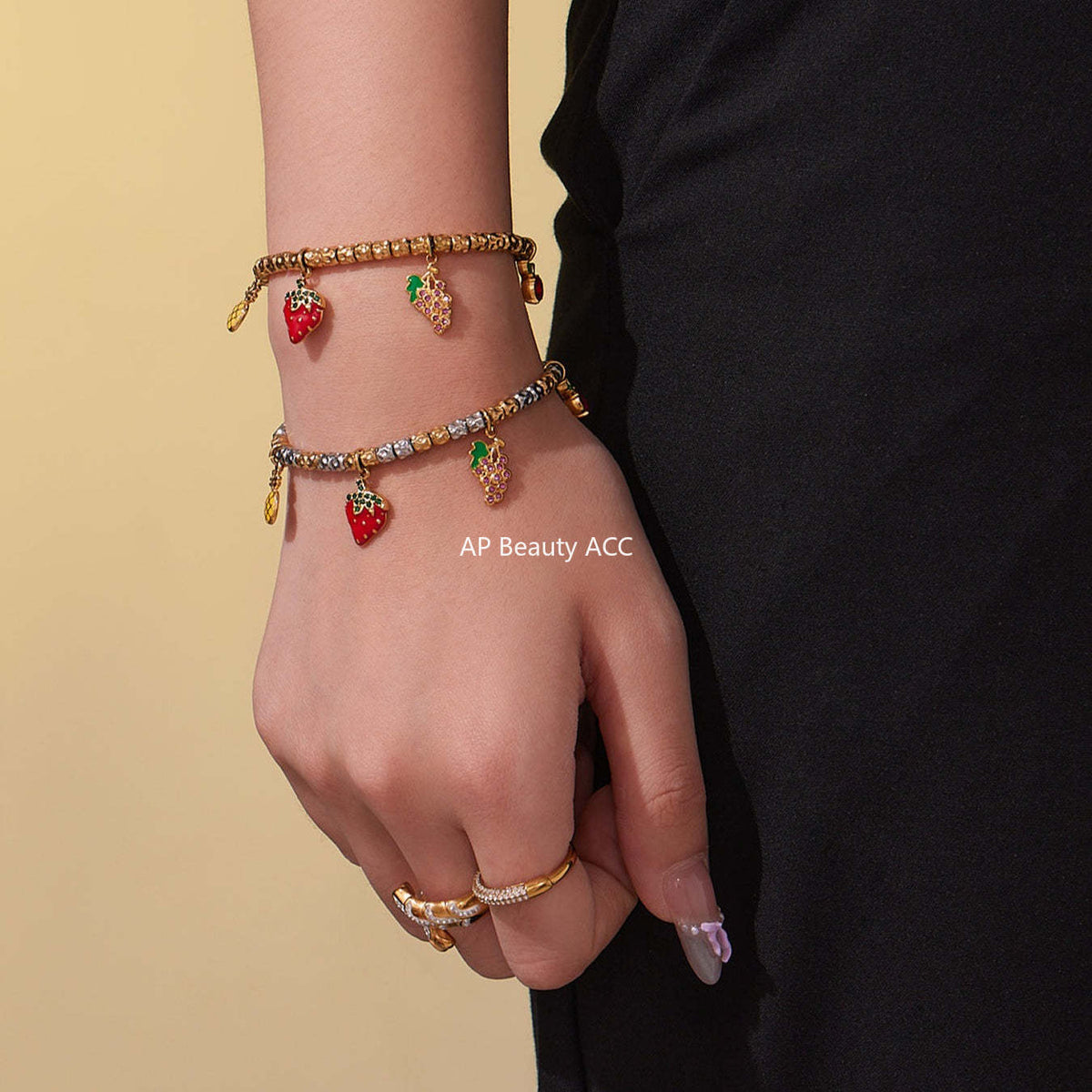 D관 - 스테인리스 18K 도금 멀티 펜던트 스틸 비즈 팔찌 [E699-E700] 25.10-5