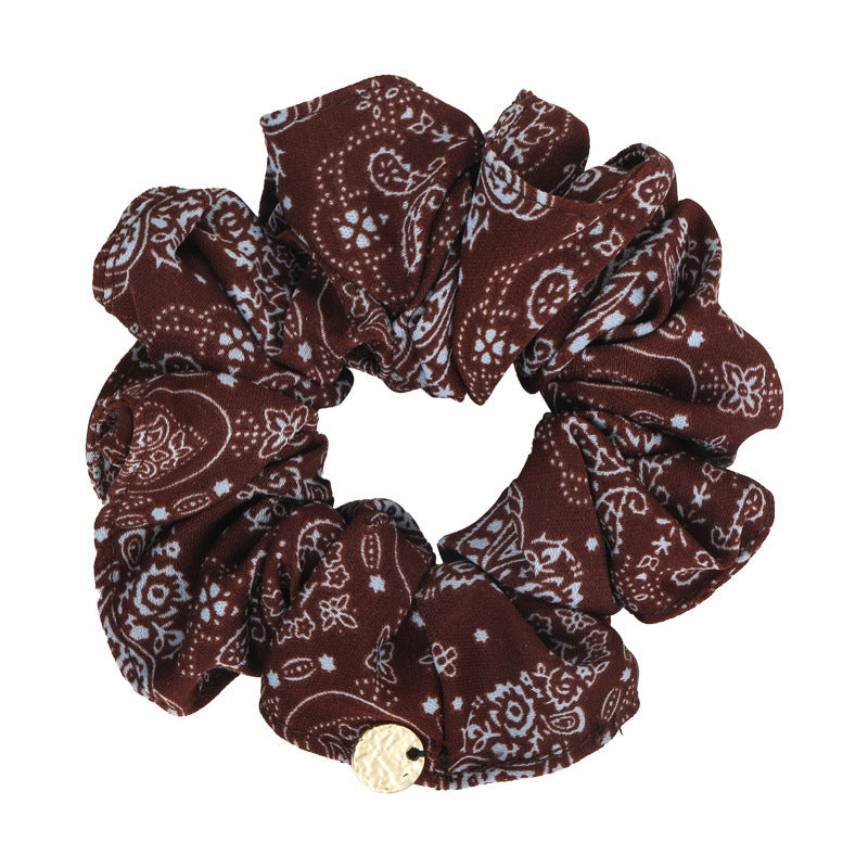 E관 - 빈티지 페이즐리 패턴 포니테일 곱창 헤어밴드 [27578] 25.10-3