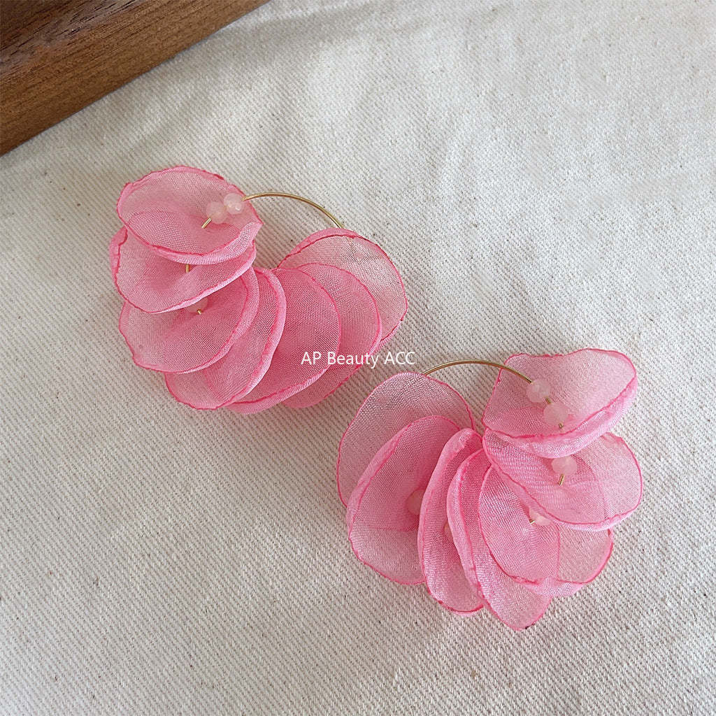 C관 - 14K 도금 여름 뷰티 레이스 꽃 은침 귀걸이 [4151] 24.05-4