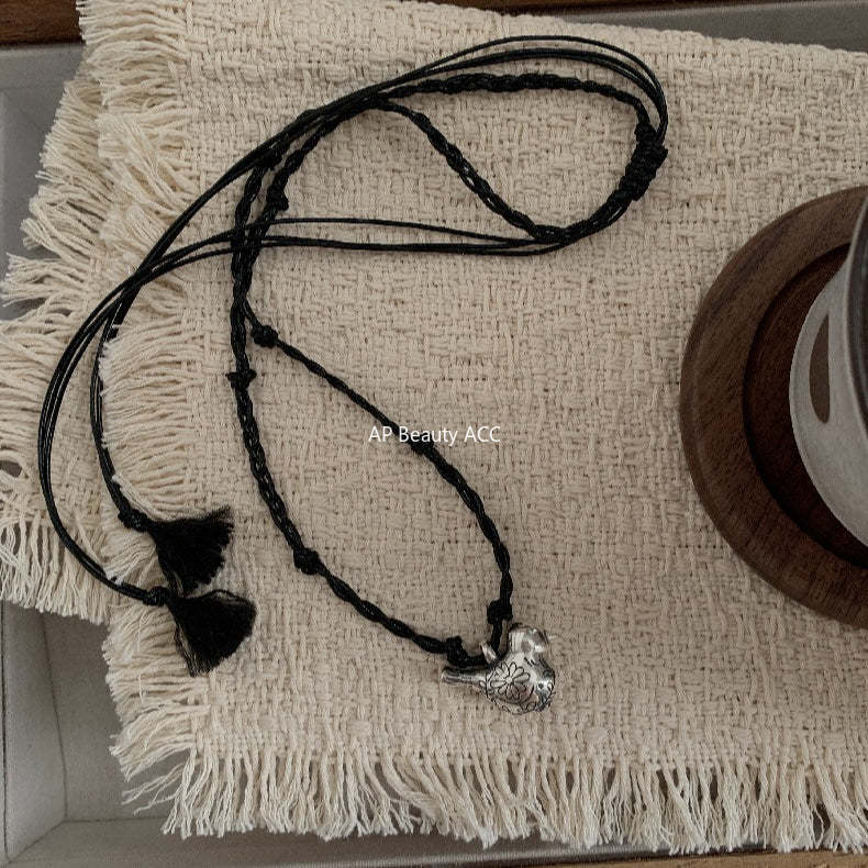 A관 - 925 실버 새 모양 펜던트 스트랩 목걸이 [1633] 25.12-3