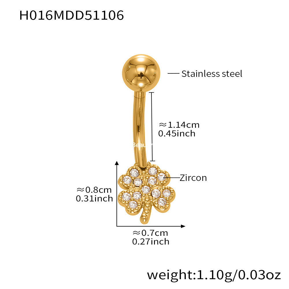 D관 - 스테인리스 스틸 풀 큐빅 18K 도금 피어싱 귀걸이 [H009] 25.11-2
