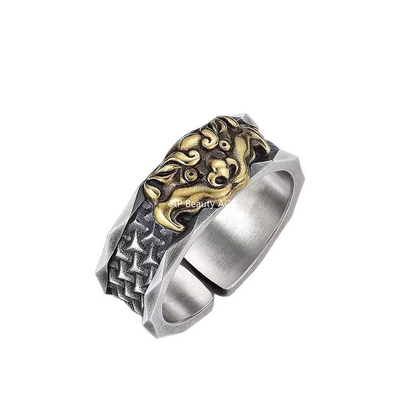 G관 - 빈티지 수호신 행운 남성용 반지 [J2549] 25.10-3