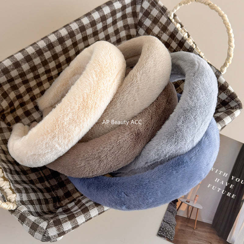 E관 - 퍼 소재 파스텔 볼륨 와이드 머리띠 [19179] 25.11-3