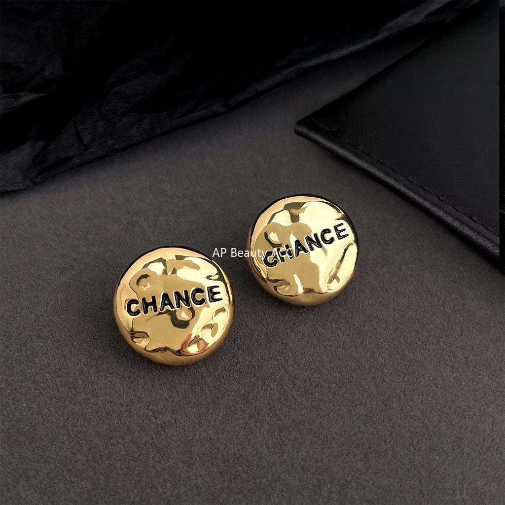 C관 - 14K 도금 925 은침 비정형 원형 디자인 귀걸이 [5488] 25.02-1