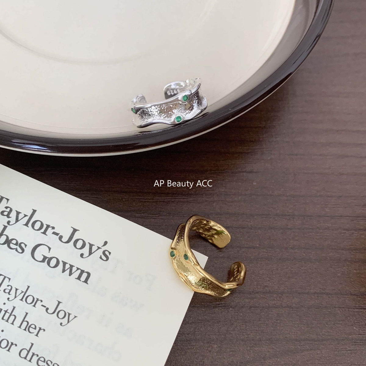 F관 - 925 실버 비정형 디자인 반지 [J1496] 25.12-3