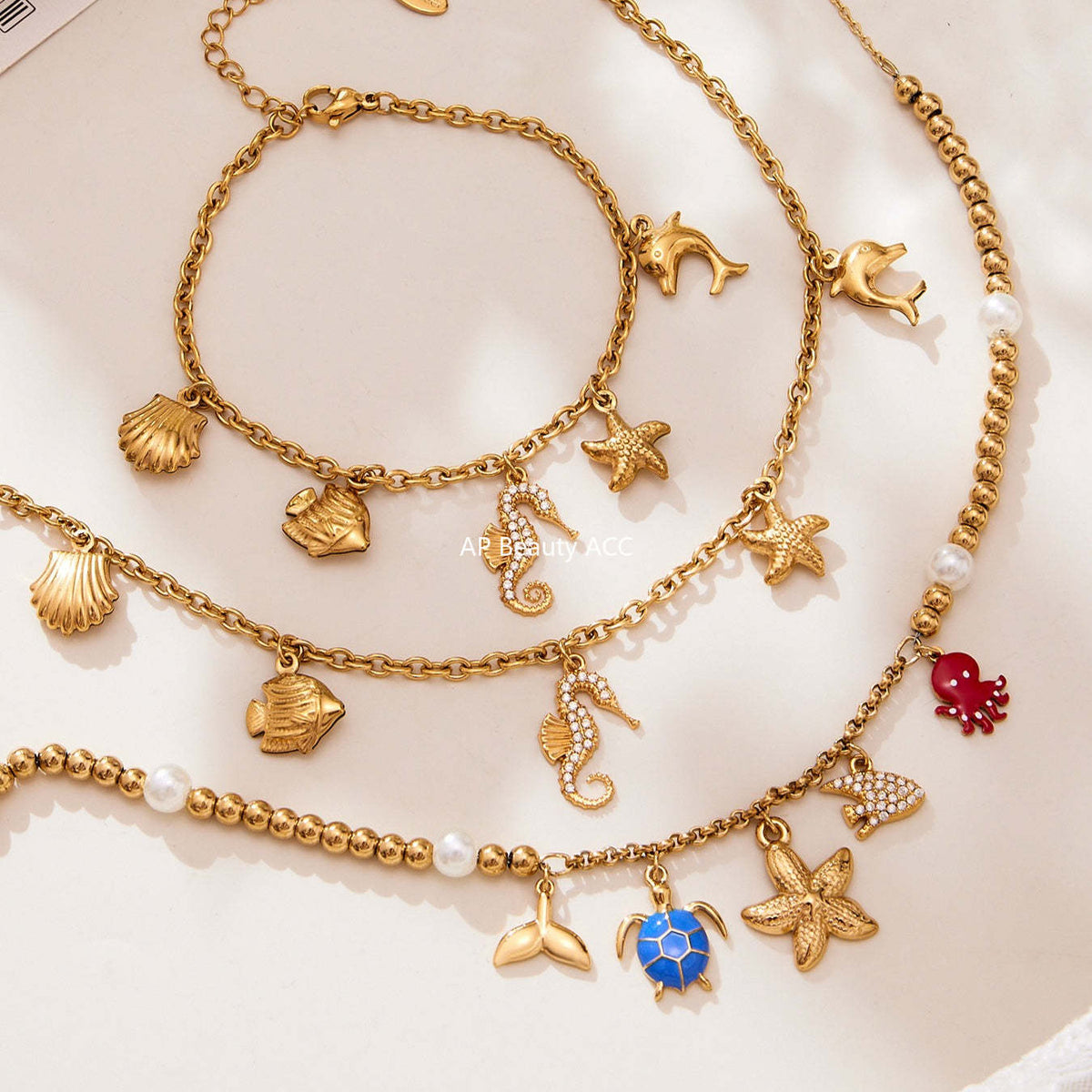 D관 - 스테인리스 스틸 해양생물 큐빅 펜던트 목걸이 팔찌 [TXP447] 25.10-4