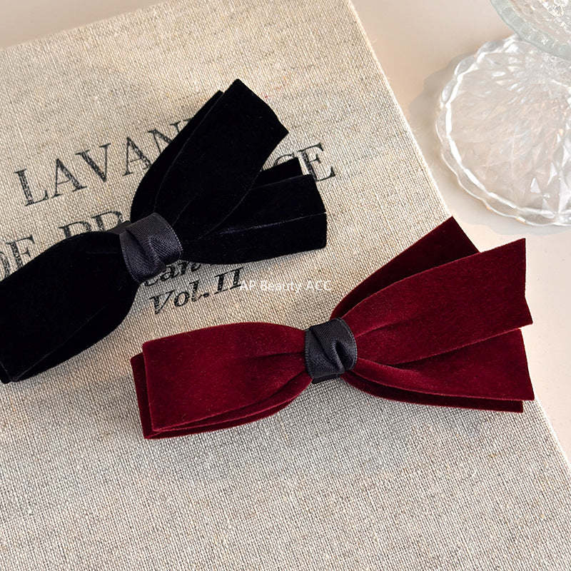 E관 - 벨벳 리본 모양 바나나 집게핀 [27757] 25.12-1