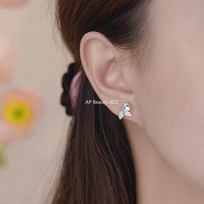 B관 - 999 실버 물고기 꼬리 디자인 귀걸이 [YC4498E_1] 25.10-3