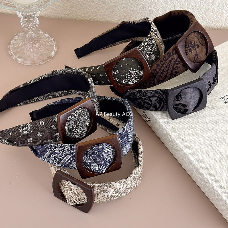 E관 - 멜라드톤 페이즐리 패턴 와이드 머리띠 [27546] 25.10-1