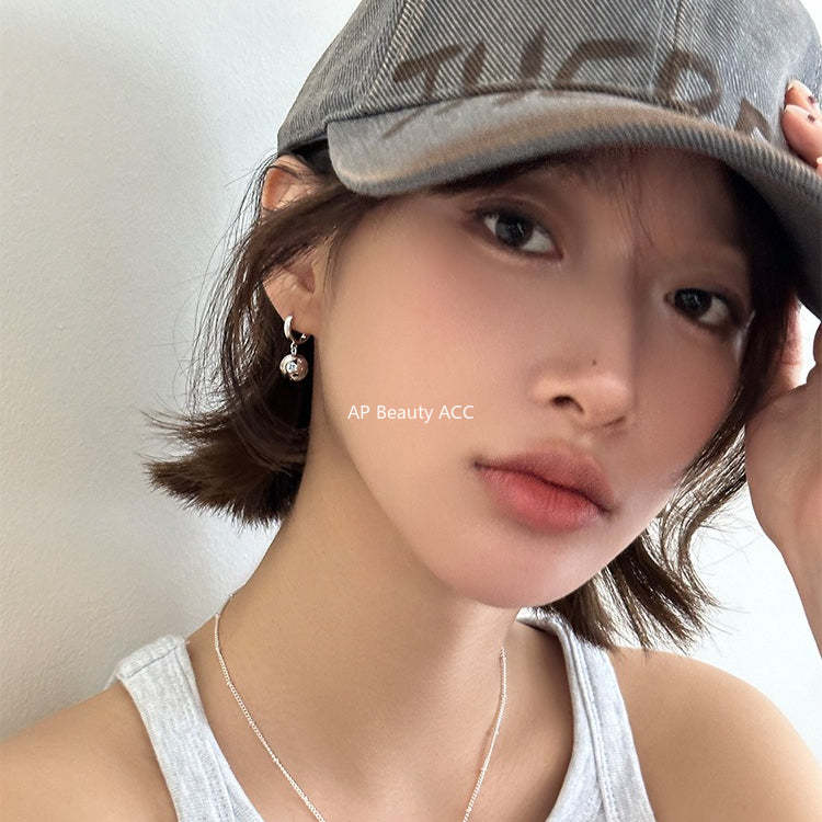 A관 - 큐빅 볼 펜던트 925 은침 링 귀걸이 [EH-4124] 25.12-2