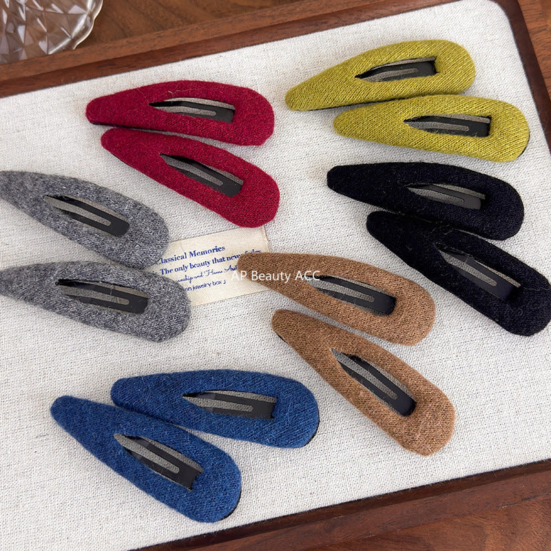 E관 - 모직 물방울 모양 사이드 헤어핀 [27647] 25.11-1