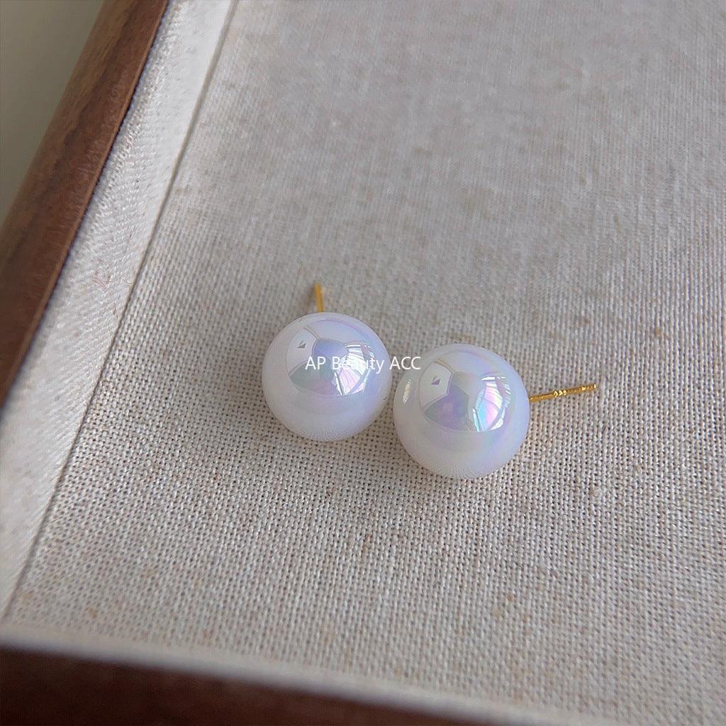 C관 - 컬러풀 원형 기하학 레진 진주 엘레강스 산뜻한 귀걸이 [3618] 24.03-2