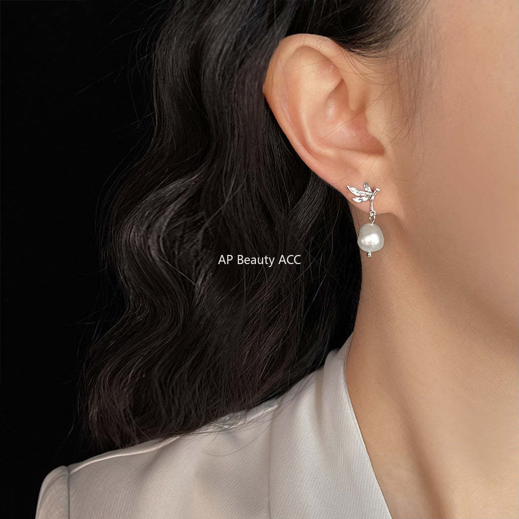 C관 - 핸드메이드 천연 담수 진주 925 은침 귀걸이 [6496] 25.08-1