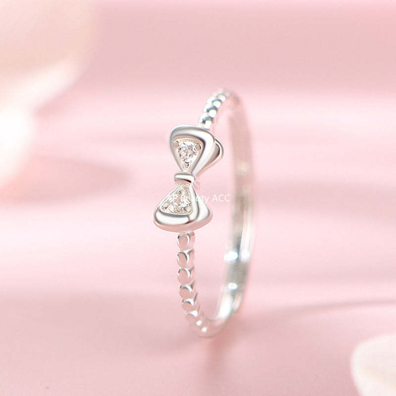 B관 - 925 실버 리본 큐빅 디자인 반지 [YC4816R_1] 25.10-4