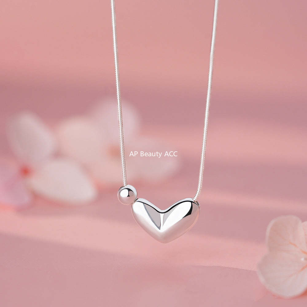 B관 - 925 실버 하트 실버 볼 펜던트 목걸이 [YC2177N_1] 25.12-3