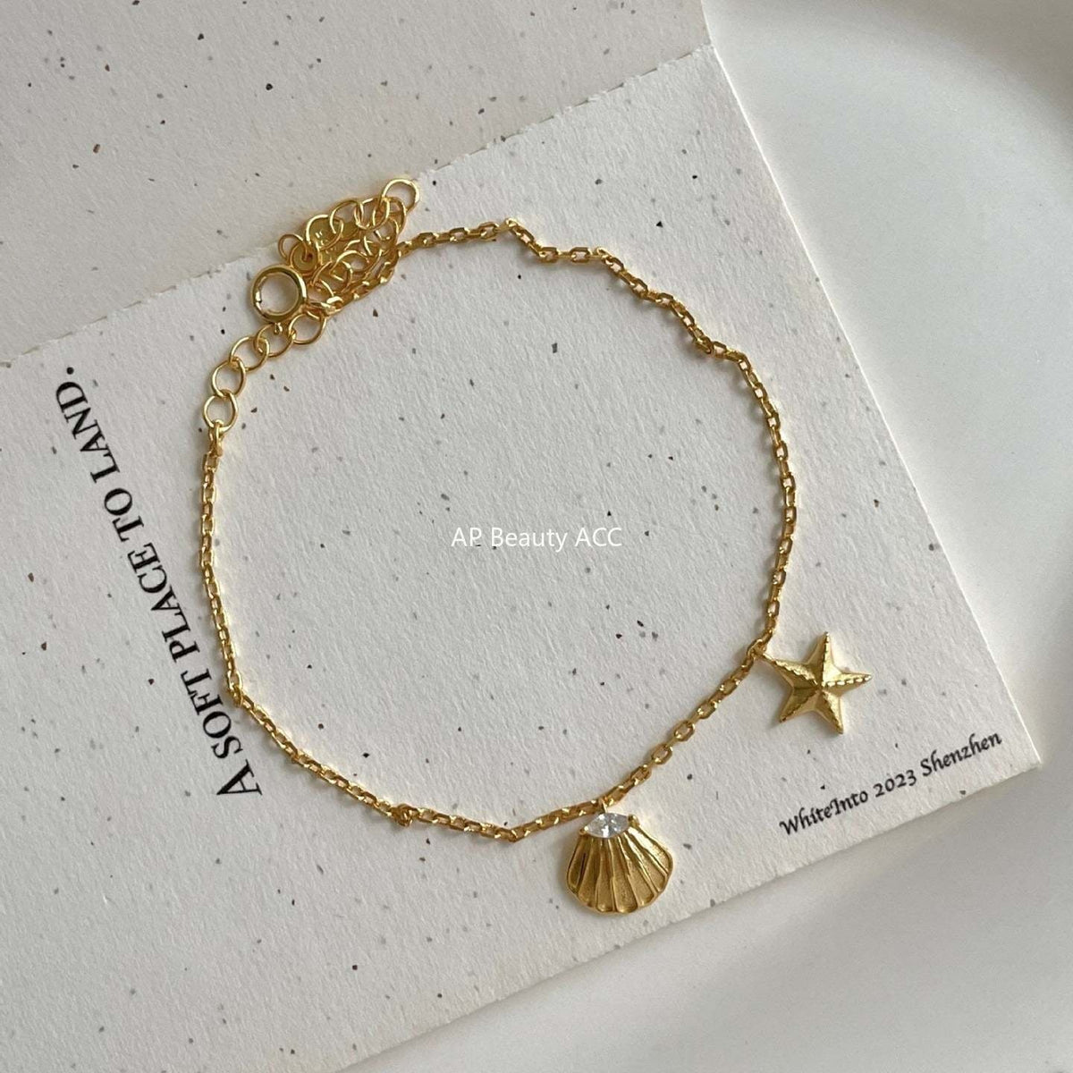 F관 - 925 실버 불가사리 조개 펜던트 팔찌 [A393] 25.11-3