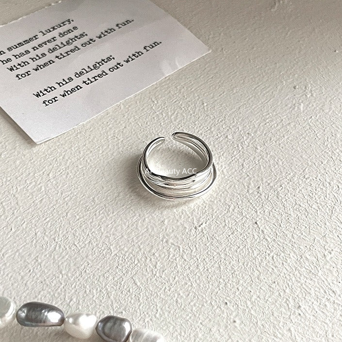A관 - 925 실버 심플 레이어 오픈형 반지 [JZ-0595] 25.11-2