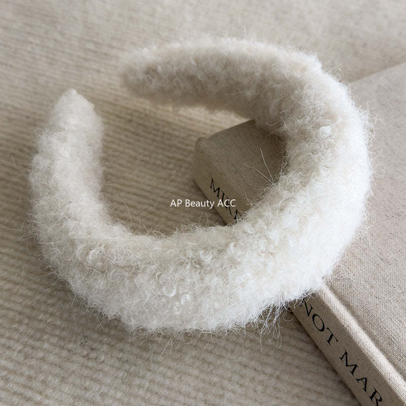 E관 - 가을 겨울 양털 와이드 스펀지 머리띠 [26359] 24.12-2