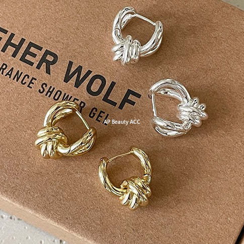 A관 - 트위스트 매듭 디자인 스터드 귀걸이 [EH-4325] 25.12-3