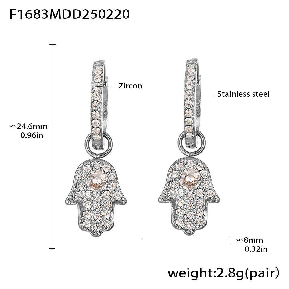 D관 - 나비 큐빅 큐빅 펜던트 스테인리스 스틸 귀걸이 [F1677-F1685] 25.02-3
