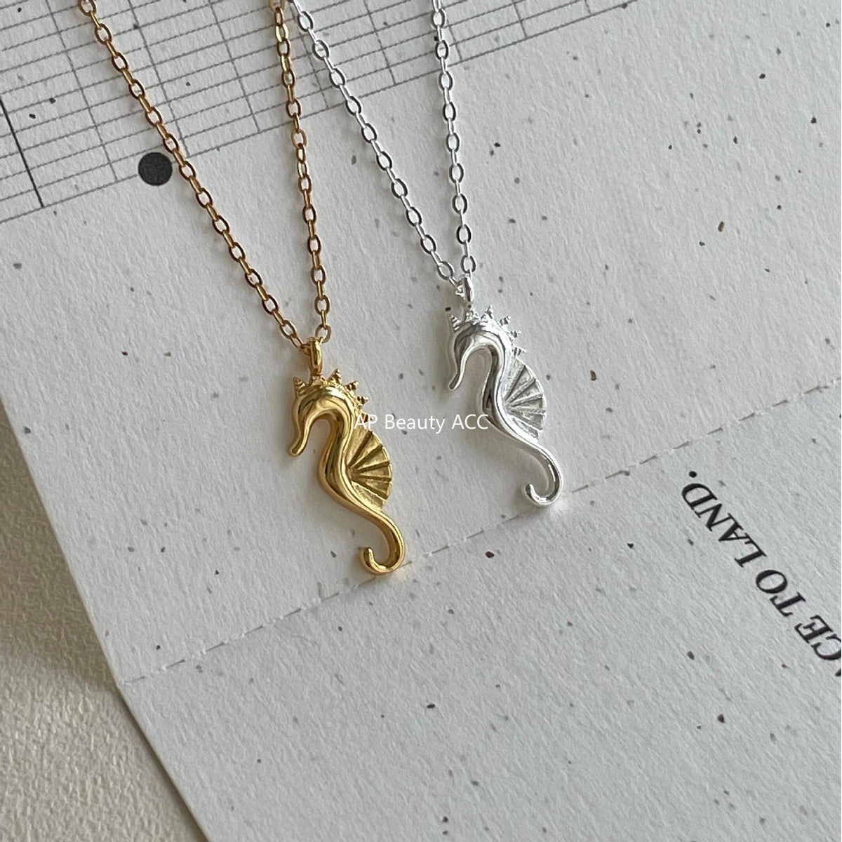 F관 - 925 실버 해마 펜던트 목걸이 [B1379] 25.10-2