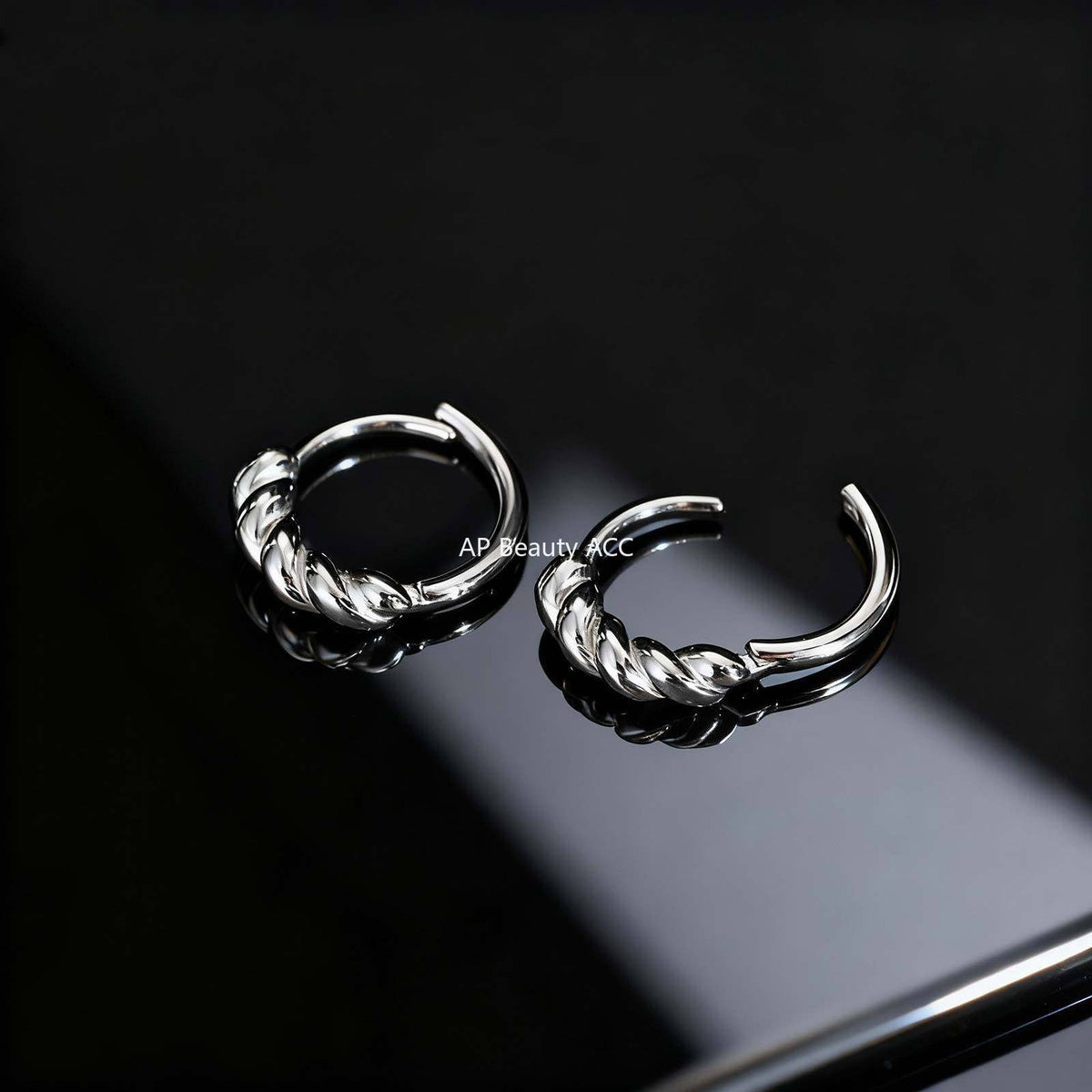 G관 - 스테인리스 스틸 트위스트 링 귀걸이 [EH-840] 25.12-1